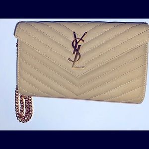 YSL Saint Laurant Envelope Purse in Tan colour